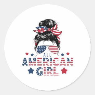 Adesivo 4 De Julho Todas As Meninas Americanas Mensageiras
