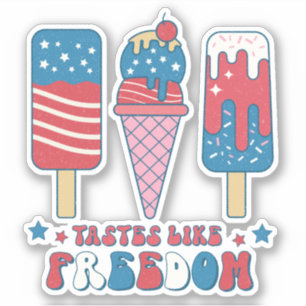 Adesivo 4 de julho, Vermelho, branco, gosto da liberdade
