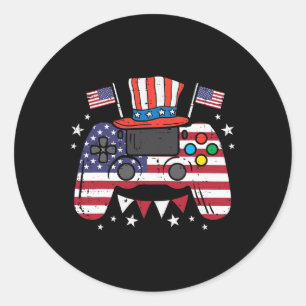 Adesivo 4 de julho Video Gamer USA Flag Gaming Patriot Boy