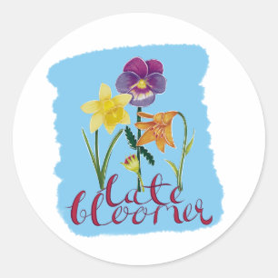 Adesivo 4 Flores de Primavera e Verão com Texto Chique