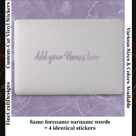 Adesivo 4 Modern Custom Name Laptop Stickers Set Lilac