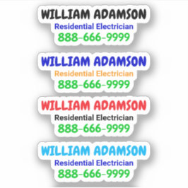Adesivo 4 Número de Telefone do Eletricista Promocional | 