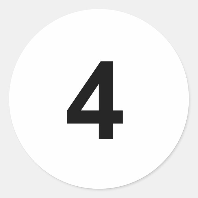 Adesivo 4 - número quatro (Frente)