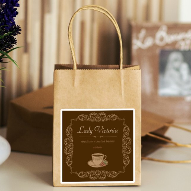 Adesivo 4 pcs Vintage Brown café personalizado (Criador carregado)