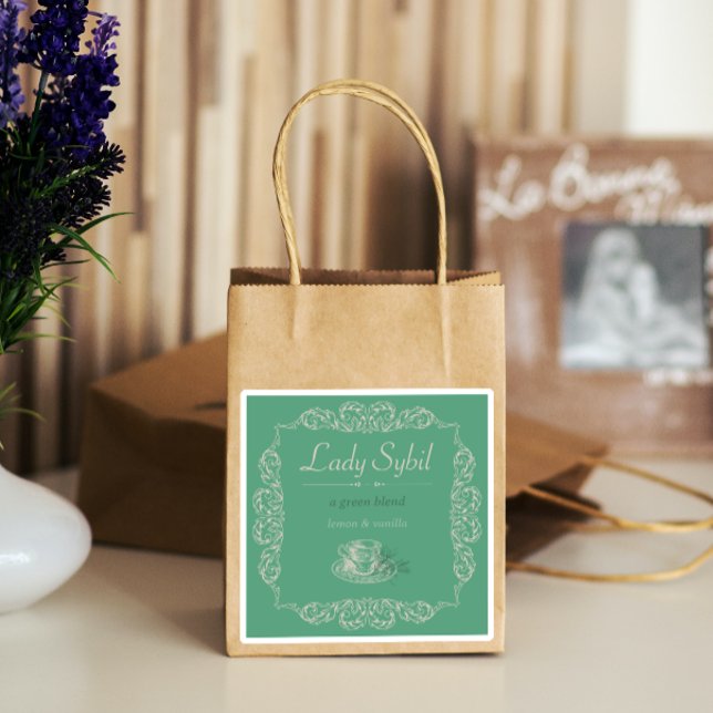 Adesivo 4 pcs Vintage chá verde personalizado (Criador carregado)