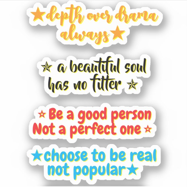 Adesivo 4 Personality Quotes | Motivational Inspirational (Frente)