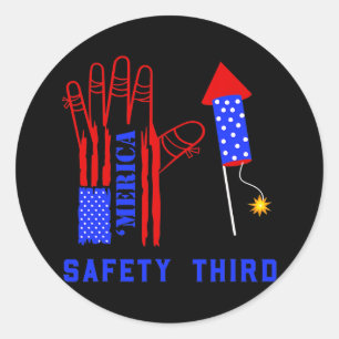 Adesivo 4 th of July Firework Safety Third 