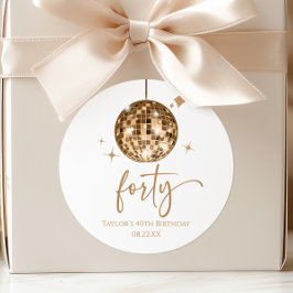 Adesivo 4Dourado Partido aniversário de 40 anos de Bola Di