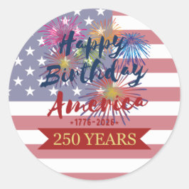 Adesivo 4th of July Happy Birthday America USA 250th