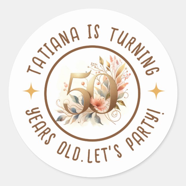 Adesivo 50ª Celebração da Festa de aniversário (Frente)