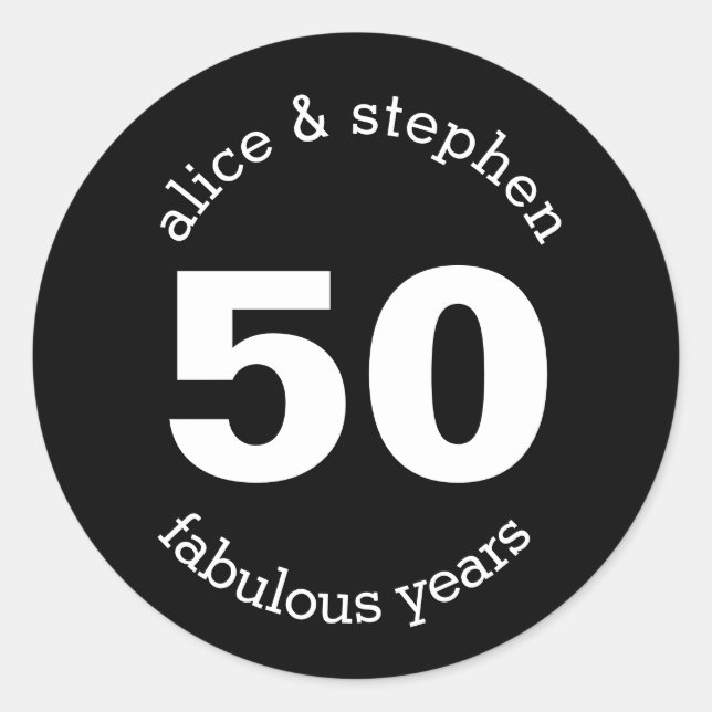 Adesivo 50º Aniversário 50 Anos Fabulosos (Frente)