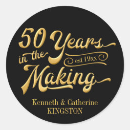 Adesivo 50º aniversário | 50 ANOS NO FAZER | Nomes