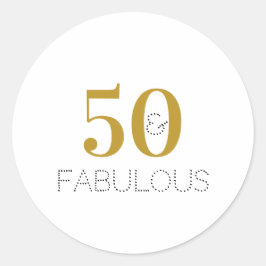 Adesivo 50º aniversário 50 e Dourado branco fabuloso