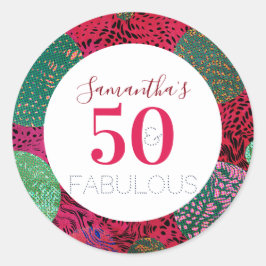 Adesivo 50º aniversário 50 e Fabuloso Partido Único