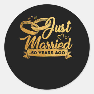 Adesivo 50º Aniversário de Casamento Recém-casados há 50 A