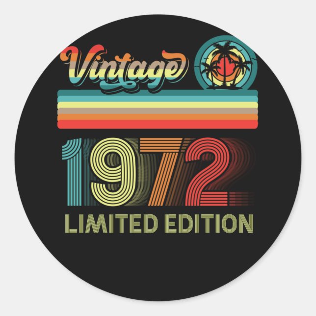 Adesivo 50º Aniversário Desorações Homens com 50 anos 1972 (Frente)