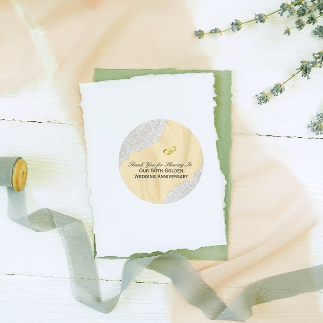 Adesivo 50º aniversário do casamento do Ouro Obrigado (Criador carregado)