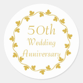 Adesivo 50º aniversário do Ouro Ivy Wreath