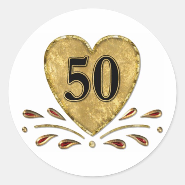 Adesivo 50º Aniversário - Dourado (Frente)