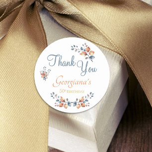 Adesivo 50º aniversário Obrigados de outono de Boho