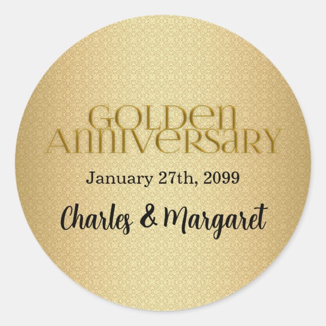 Adesivo 50º Annivsersário de Casamento do Ouro (Frente)