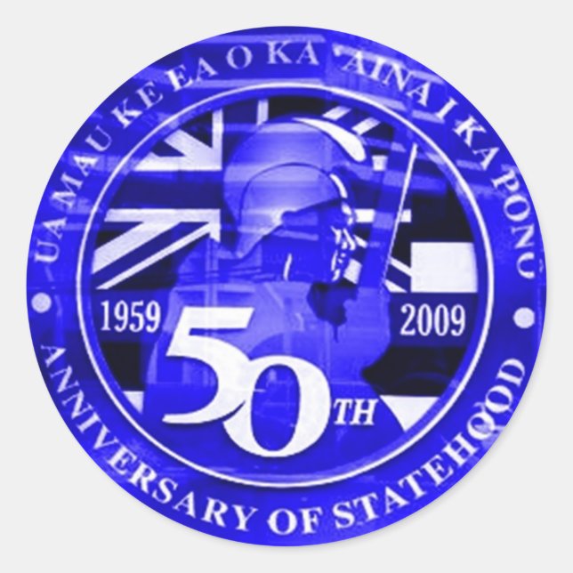 Adesivo 50º emblema de celebração do estado (Frente)