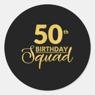 Adesivo 50º Quadrado Py Bday Amarelo Dourado