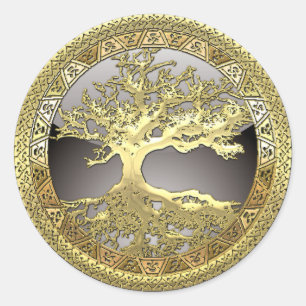 Adesivo [500] Árvore Céltica da Vida [Dourado]