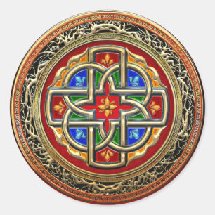 Adesivo [500] Cruz Celta [Dourado+Enamel]