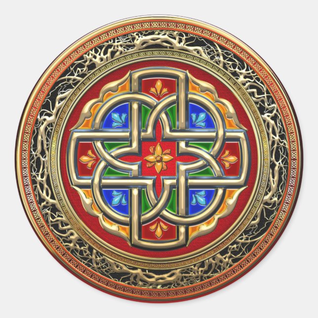 Adesivo [500] Cruz Celta [Dourado+Enamel] (Frente)