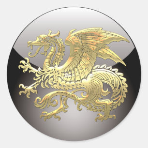 Adesivo [500] Dragão islandês, Landvæ ttir [Dourado]