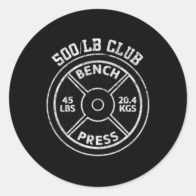 Adesivo 500 Lbs Pound Bench Press Club Gym Weightlifting P (Frente)