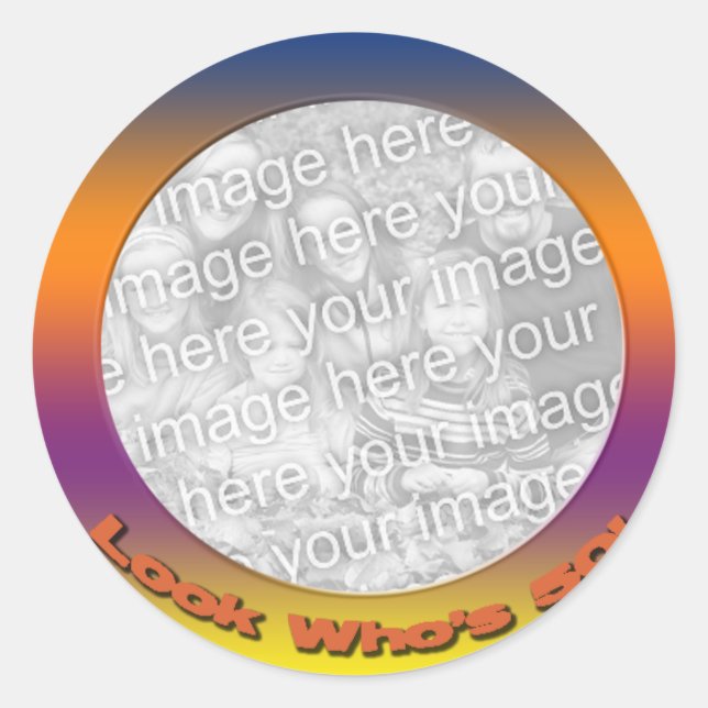 Adesivo 50.º Aniversário - Fotografias Stickers (Frente)