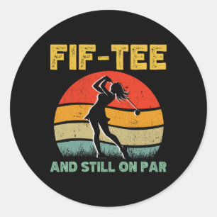 Adesivo 50.º aniversário Golfe Design feminino retrô 50 an