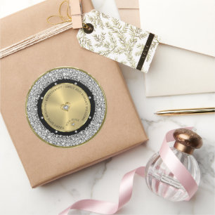 Adesivo 50.º casamento Aniversário de diamantes brancos e 