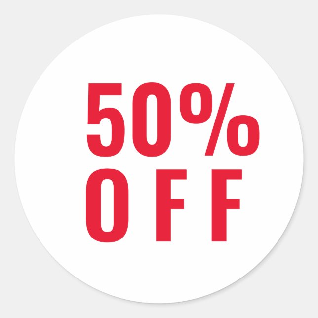 Adesivo 50% 50% OFF Discount Sale Sticker (Frente)