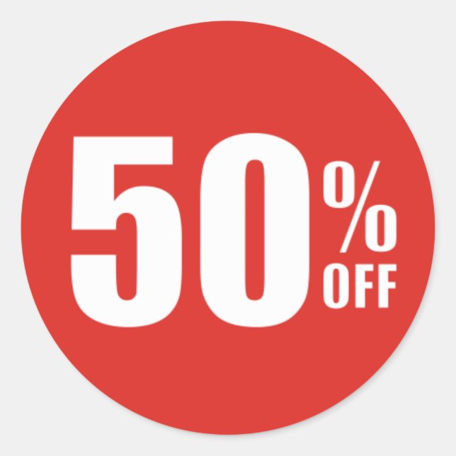 Adesivo 50% 50% OFF Discount Sale Sticker (Frente)