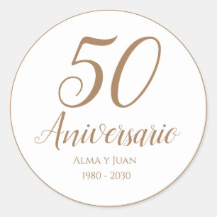 Adesivo 50 Aniversario Espanhol 50 Aniversario Seal
