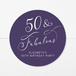 Adesivo 50 Aniversário Fantástico Roxo