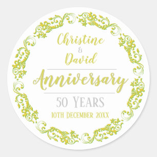 Adesivo 50 Anos - Bodas de Ouro