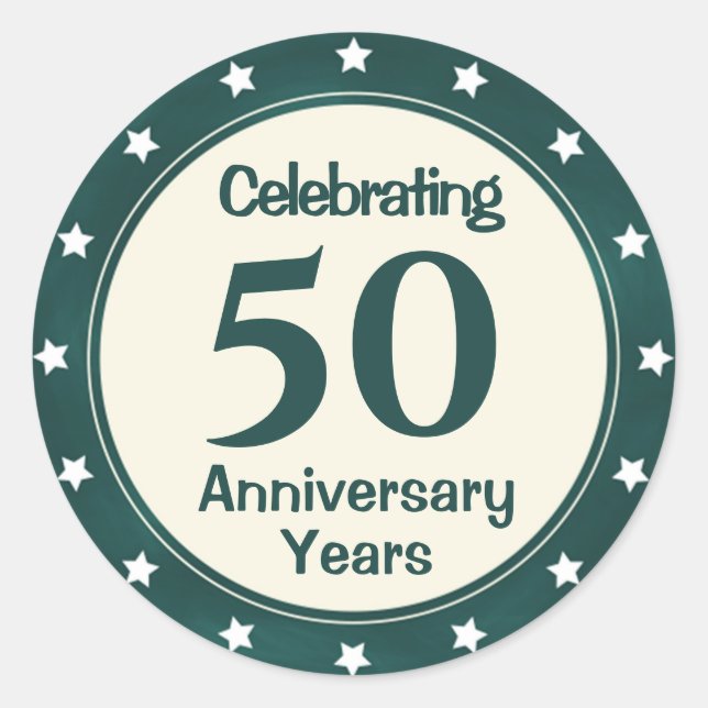 Adesivo 50 Anos de Aniversário  (Frente)