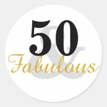 50 e 50.º Stickers de Aniversário Fabulosos