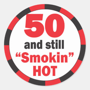 Adesivo 50 e ainda aniversário quente de Smokin   50th