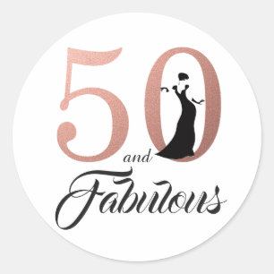 Adesivo 50 e aniversário da tipografia Dourado cor-de-ros