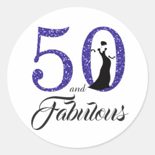 Adesivo 50 e aniversário da tipografia fabulosa de 50th