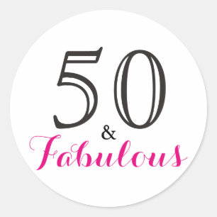 Adesivo 50 e aniversário da tipografia fabulosa de   50th
