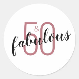 Adesivo 50 e Fabulosa 50ª Carta de Aniversário