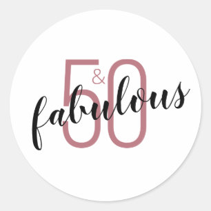 Adesivo 50 e Fabulosa 50ª Carta de Aniversário