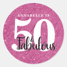 50 e Fabulosa Brilhante Rosa de Aniversário