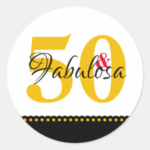 Adesivo 50 e Fabulosa limpeza moderna amarela ESPANHOL